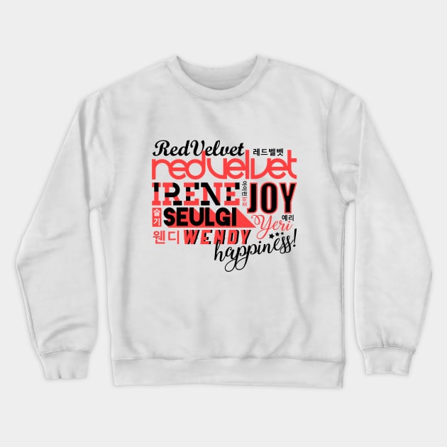 RED VELVET FONT COLLAGE Crewneck Sweatshirt by skeletonvenus